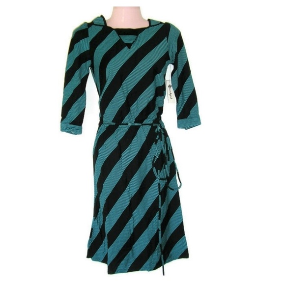 NWT retro cotton soundgirl blue stripes dress - Picture 2 of 3